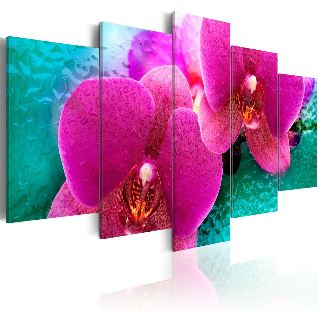 5-tlg. Leinwandbilder-Set Exotische Orchidee