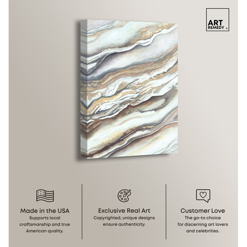 Neutral Beige and Gray Abstract Canvas Wall Art, 30" x 45"