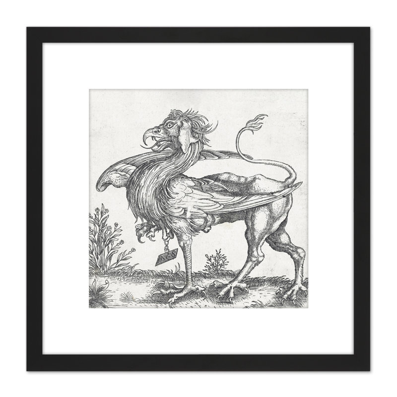 Schongauer Griffin Mythical Creature Engraving - Single Picture Frame Painting