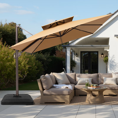 12' X 9' Rectangular Cantilever Umbrella with Counter Weights