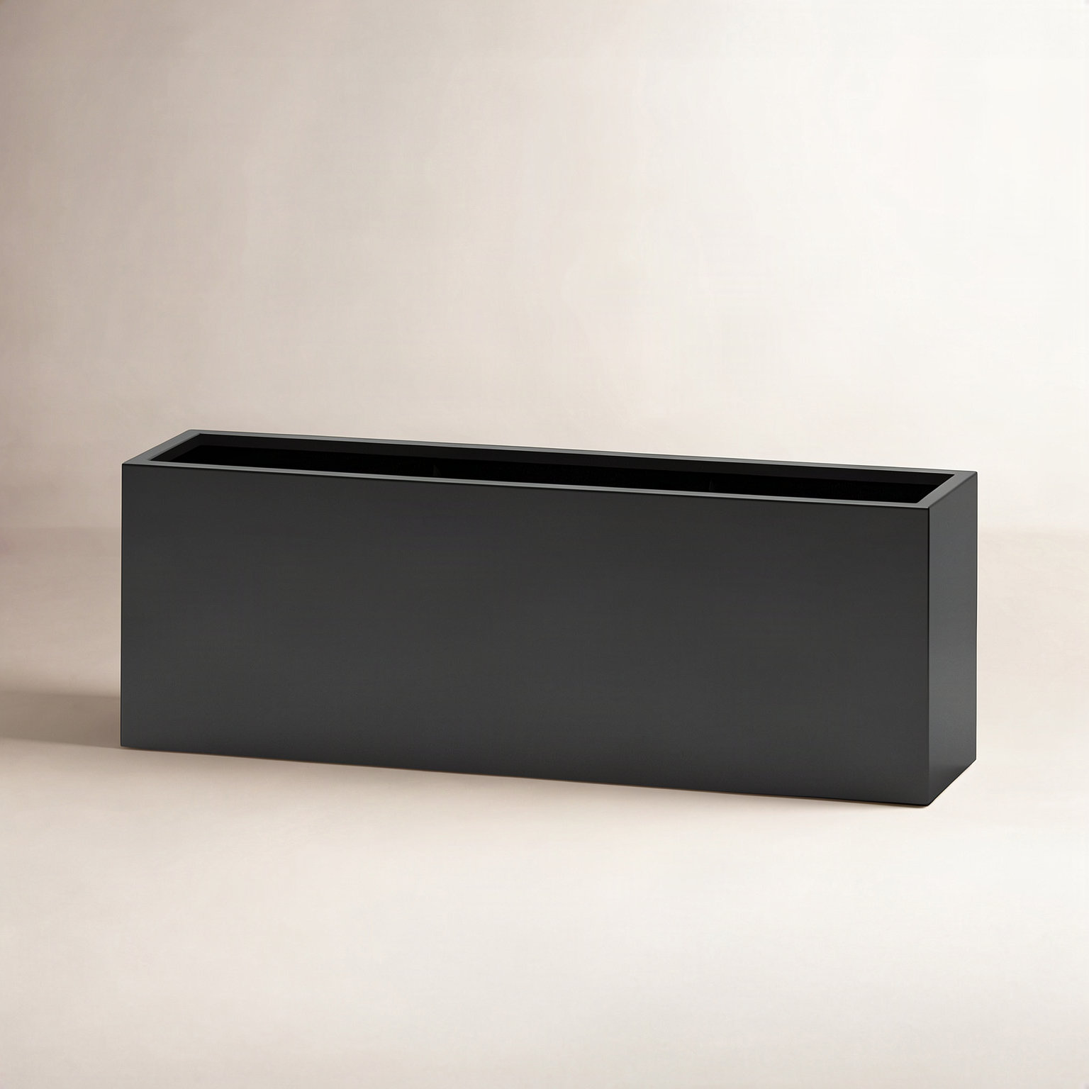 Roselia Handmade Planter Box, 24" H x 16" W x 48" D, Black