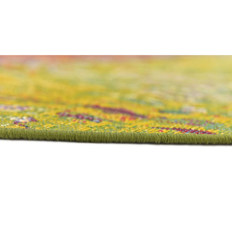 Tapis d'intérieur / extérieur multicolore à motif abstrait Trona, Rectangle 2 pi 2 po x 3 pi 1 po