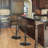 Swivel Upholstered Adjustable Height Counter Stool with Metal Frame