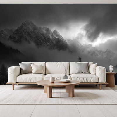 Peel and Stick Wallpaper Dim sky There still white cloud covering Wall Murals 69"H x 96"W Removable PVC Wall Paper Self-Adhesive Wall Paintings Art Decor for Bedroom Living Room