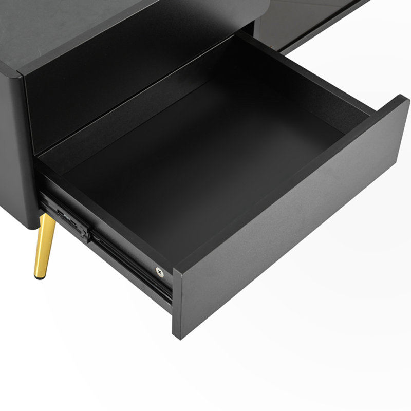 Meuble audio-vidéo avec 4 tiroirs et 1 armoire, Noir