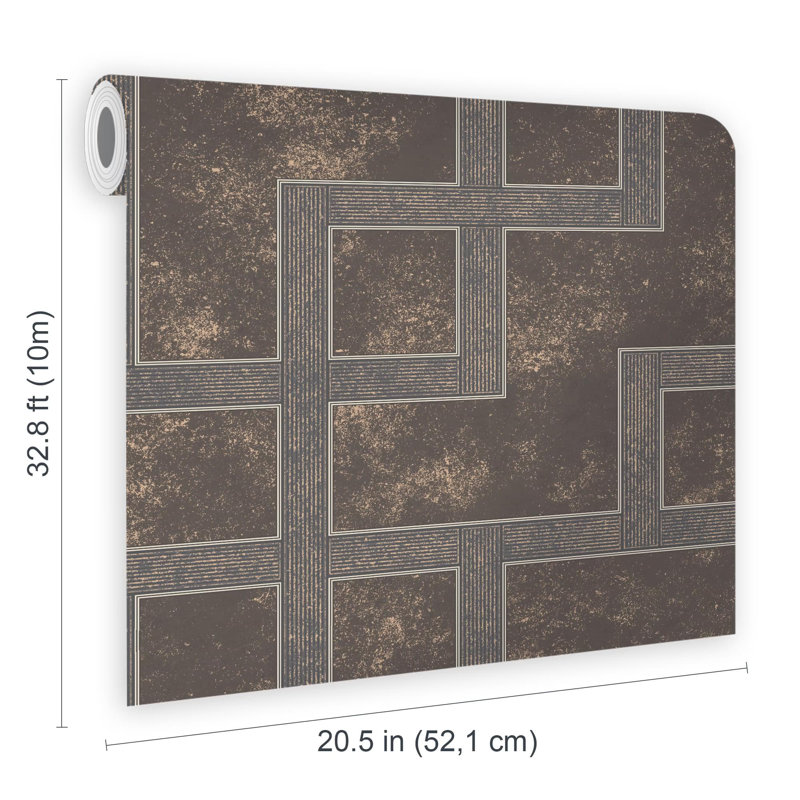 Boutique Gilded Greek Key Wallpaper, Grey