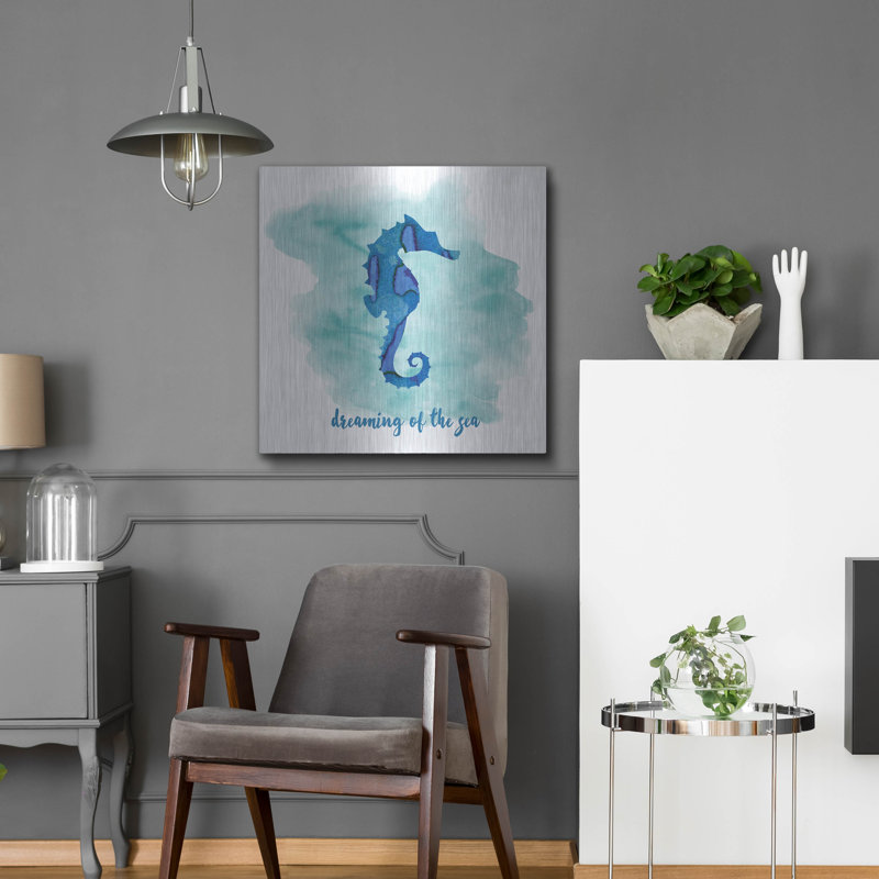 «Seahorse 2» par Erin Clark, art mural en métal, H 24 po x l 24 po