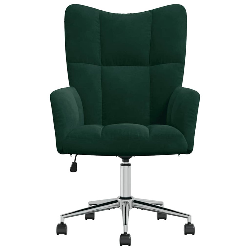 Fauteuil de détente en velours de polyester vert foncé