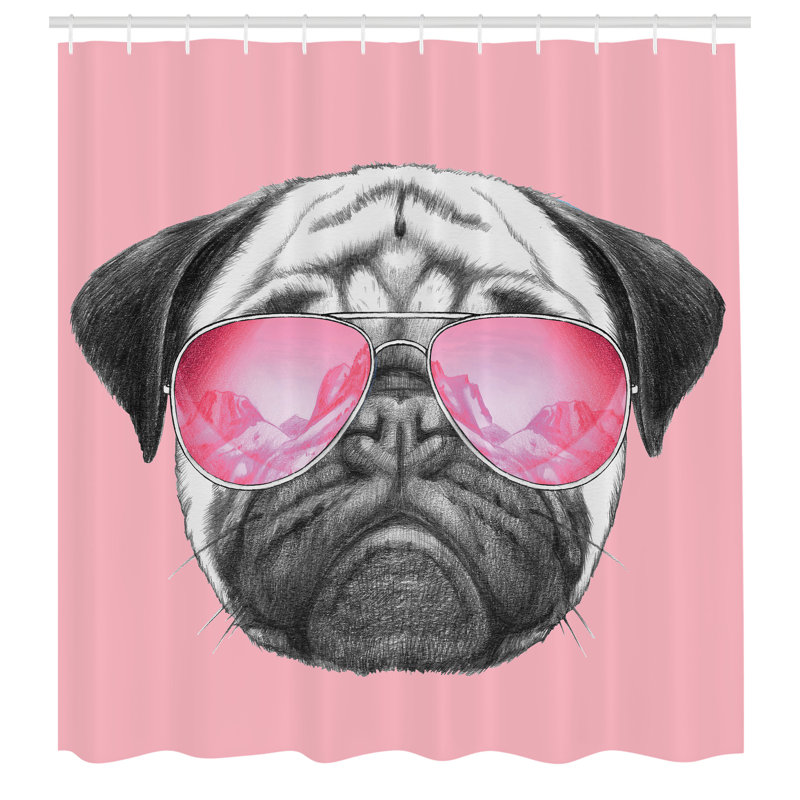 Ensemble de rideau de douche et crochets carlin, H 70 po x l 69 po, Rose pâle