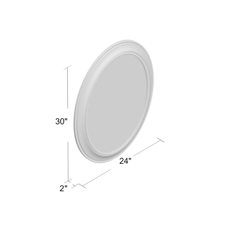 Miroir mural ovale en plastique 30 pouces Victorian, Noir