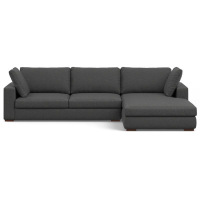 Charlie Large Deep Seater L-Shaped Performance Fabric Sofa in Contemporary Style