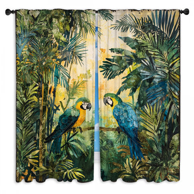 Rideaux tropicaux perroquets dans la jungle