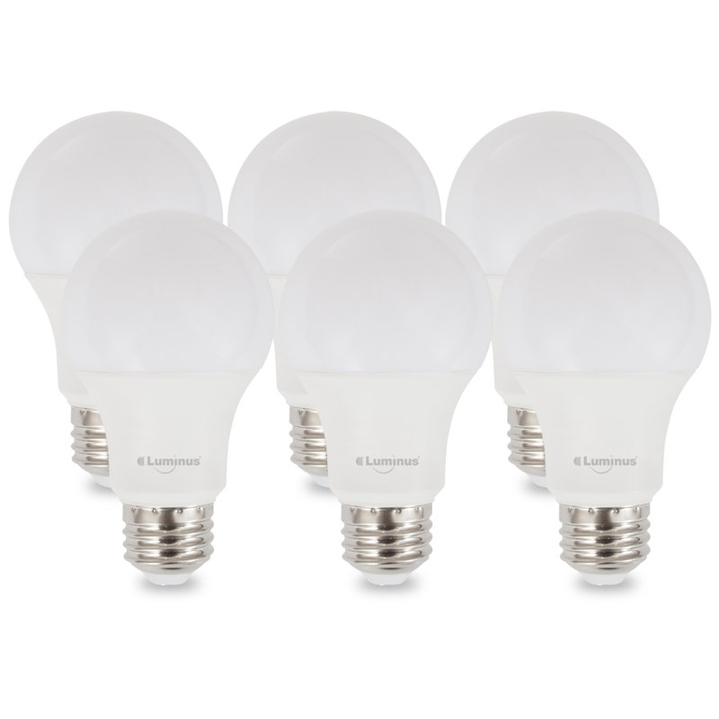 Luminus A19 60 Watt Eq. (9W) 3CCT (2700K/4000K/5000K), 25000 Hours, Set of 6