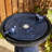 24.75"H Cobalt Blue Twist Textured Birdbath Ceramic Outdoor Floor Fountain With Two Birds, Pump And LED Light (KD)
