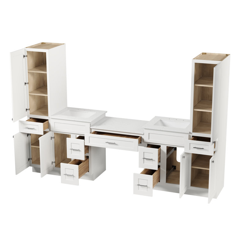 Meuble-lavabo double 108 po Disar, Blanc