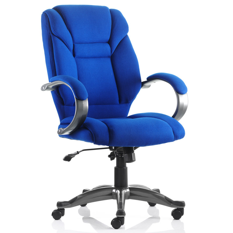 High-Back Executive Chair, Blue, Fabric
