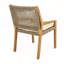 Ensemble de 2 chaises d'extérieur durables en bois d'acacia et en osier avec coussins crème