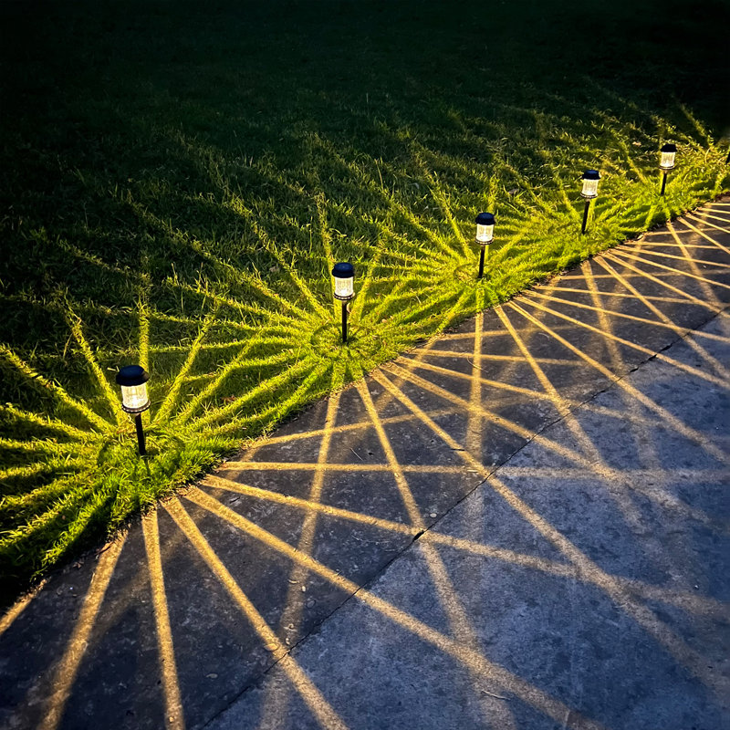 Black Solar Powered LED Pathway Light Pack, Set of 6