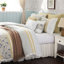 Édredon 9 pièces Dawn - Grand lit jaune, chambre Shabby Chic, comprend un édredon, des taies décoratives, des taies décoratives européennes et des coussins décoratifs en tissu de coton grand format-128921376-128921379