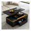 Table basse à plateau relevable avec 4 tabourets de rangement, table basse moderne avec plateau pliable, table basse réglable multifonctionnelle pour le salon