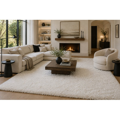 Tapis blanc cassé touffeté à la main Arriaga
