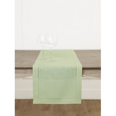 100% Pure Linen Hemstitch Table Runner