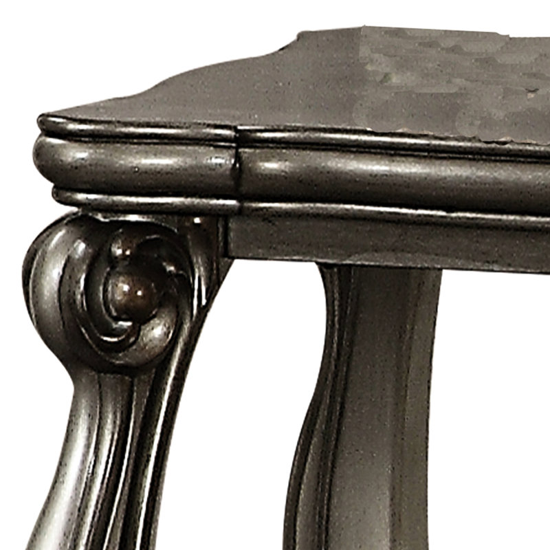 Table de bout carrée antique avec tablette, gris, décor de salon