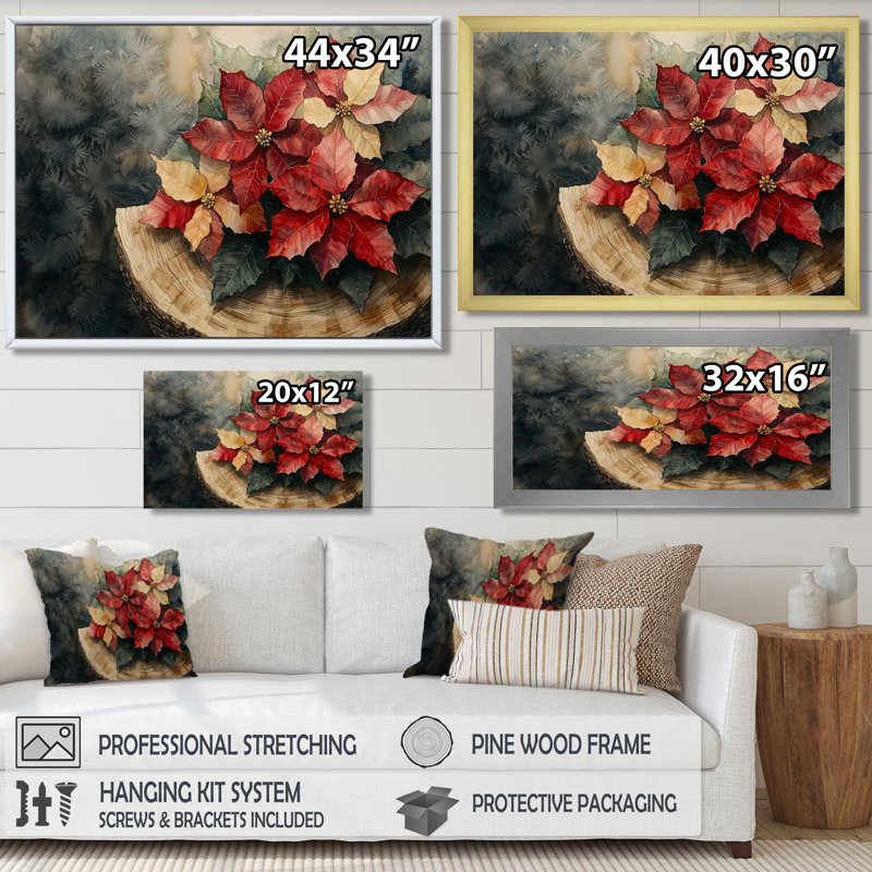 Gorjana - art mural floral, H 12 po x l 20 po, Cadre simple noir