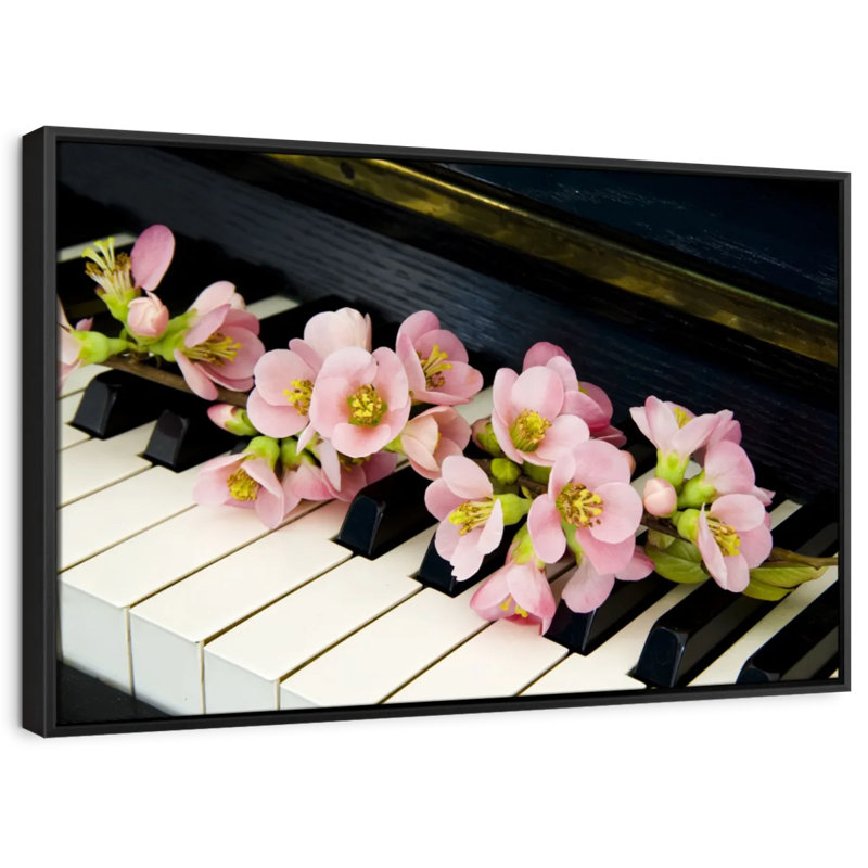 Flowers On Piano Canvas Print, 9" H x 13" W