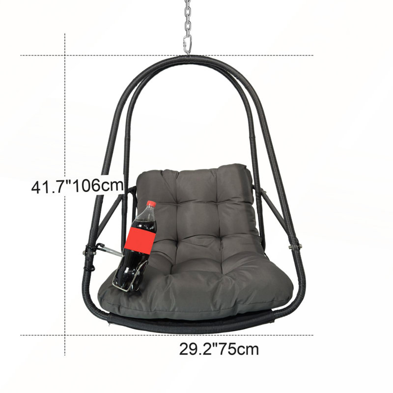 Fauteuil pivotant avec support pour l'intérieur et l'extérieur, Gris, Noir