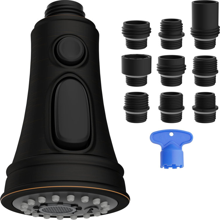 3-Function Pull Down Kitchen Faucet Replacement Spray Nozzle with 9 Adapters