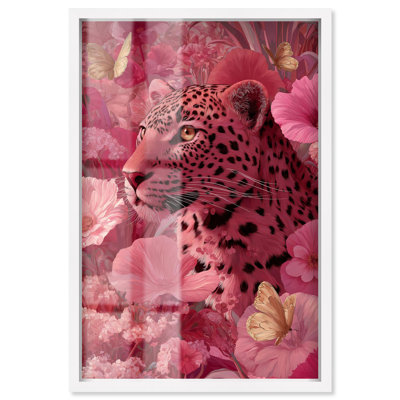 Décoration murale rosée à motif ombré de roses par Art Remedy, cadre blanc, 11 x 16