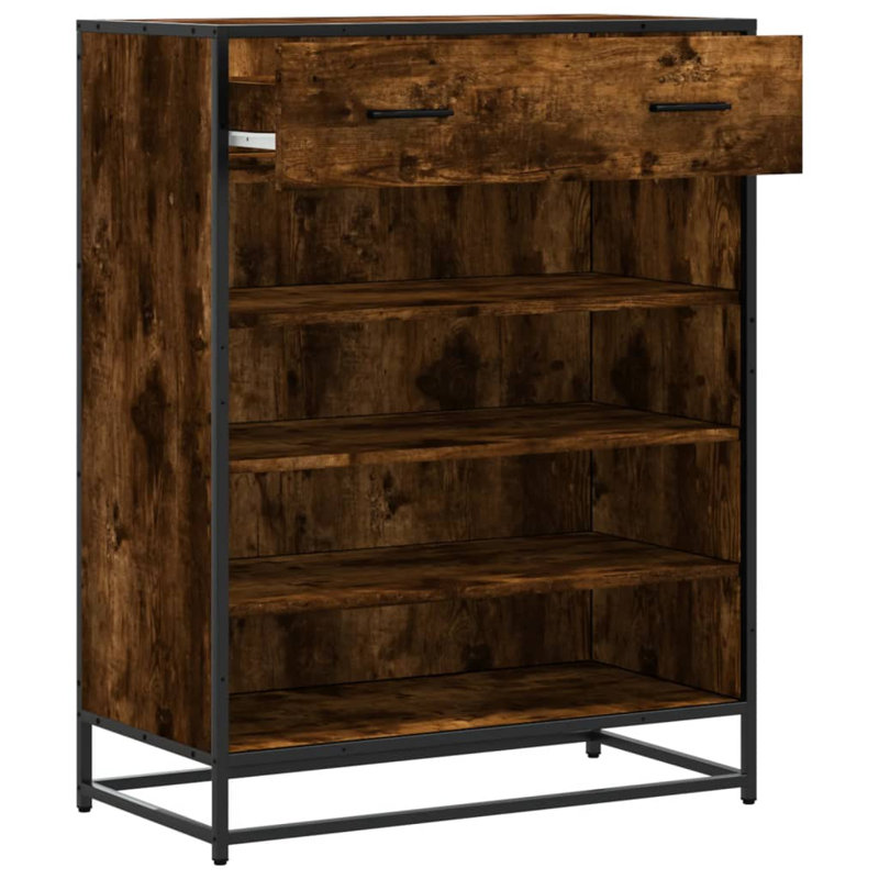 Shoe Storage Cabinet, Smoked Oak
