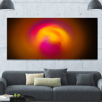 « yellow rose misty sphere on black », impression sur toile tendue