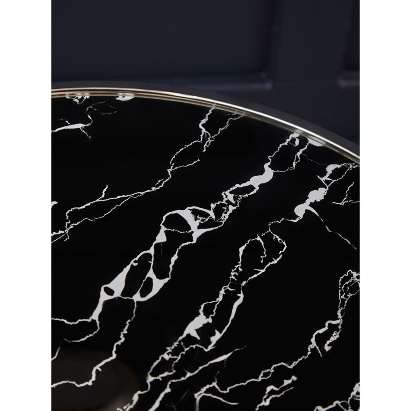 End Table, Black/Silver