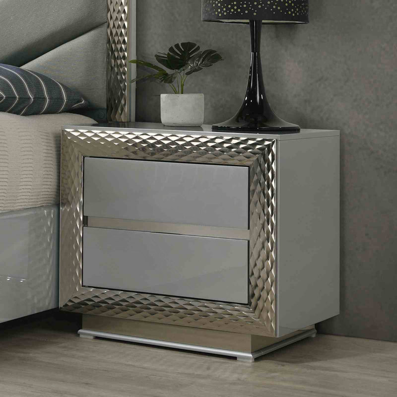 Table de chevet 1 pièce Glam Style avec tiroir supérieur doublé de feutre