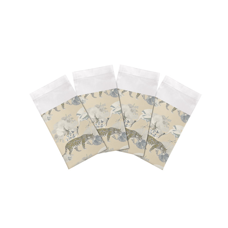 Leopard Walk Cameo Hemstitch 22" Linen/Cotton Napkin, Cream