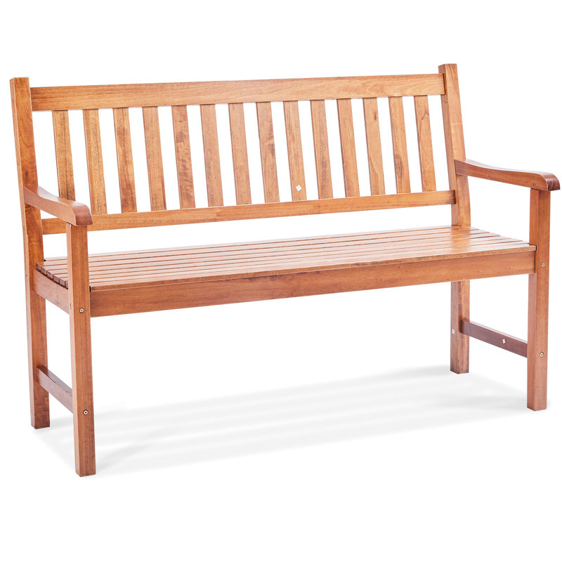 Banc d'extérieur, capacité de charge de 800 lb en bois de 50 pouces, avec et, pour patio, cour, porche - utilisation à long terme
