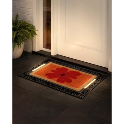 Bavaria with LED Lights, Front Door Mat - Pressure-Activated Welcome Mat, All-Weather, Outdoor Doormat 18x30 Coir Insert, Wireless 3AA, Auto Shut-Off, 38x26.5in