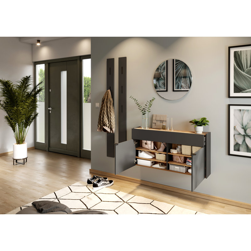 Nyack 12 Pair Shoe Storage Cabinet, Graphite