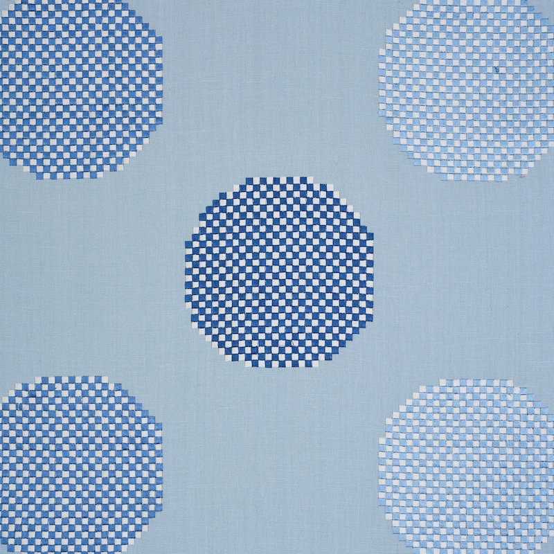 Hansen Embroidery Fabric, Blue/ Medium Blue