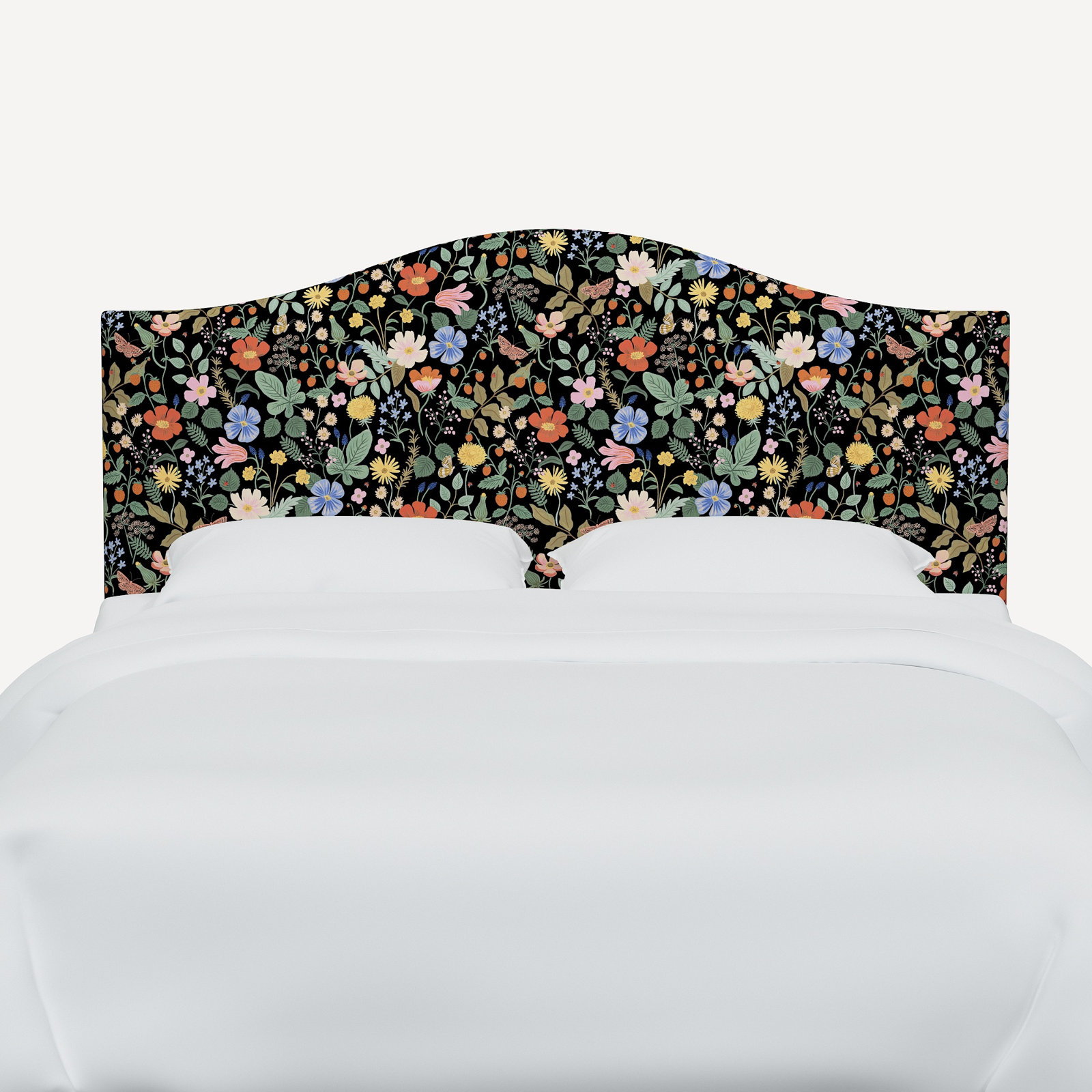 Rifle Paper Co. x Cloth & Company Mayfair Headboard, Black Strawberry, Queen