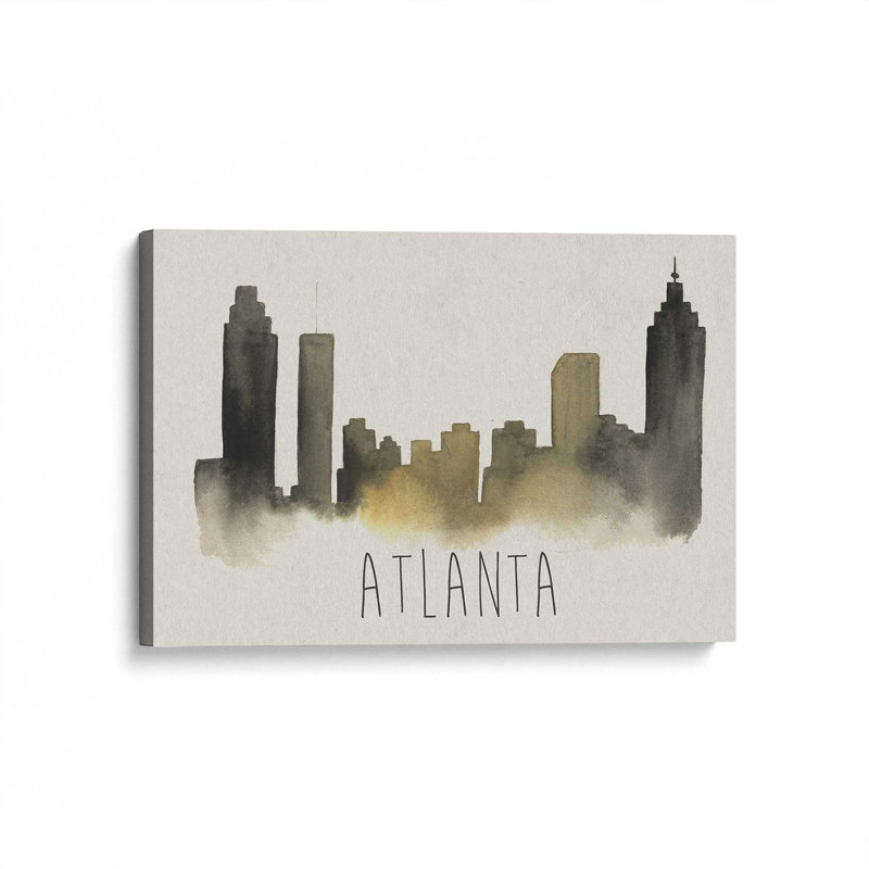 Atlanta Skyline Silhouette, 20.75" H x 30.75" W, Stretched Canvas, Wrapped Canvas
