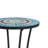 Patio Side Table with Shelf,Blue+Black