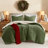 Riordan Olive Textured Knit Chenille 3-Piece King Comforter Set-115612622-101683135