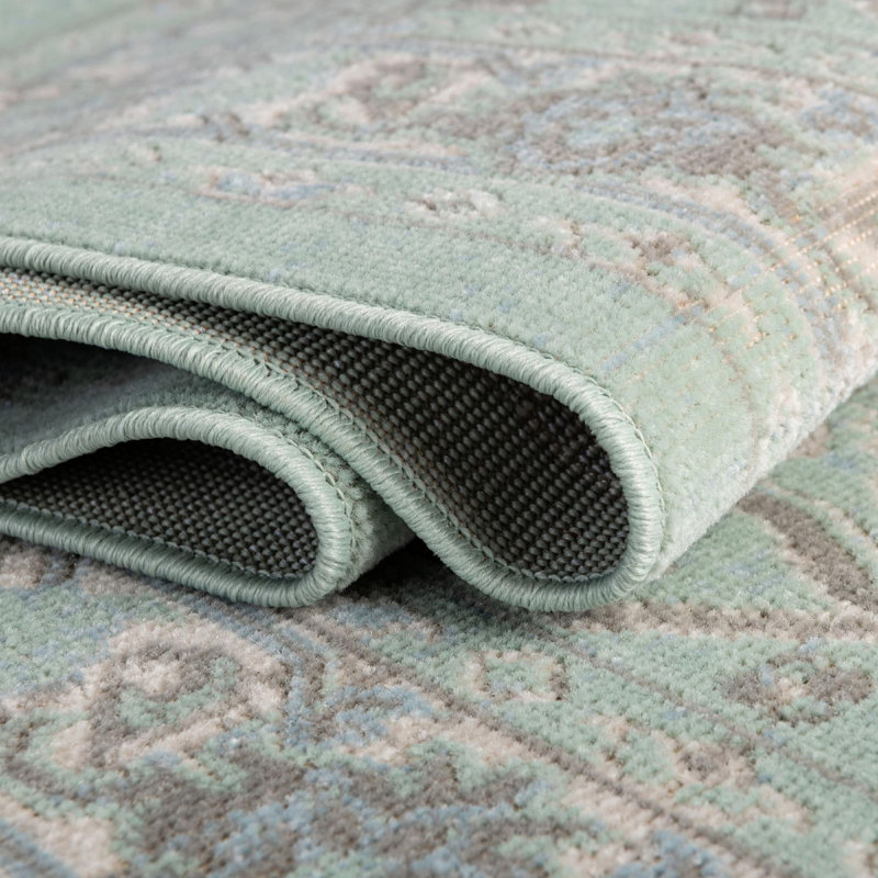 Tapis traditionnel Marciel couleur mousse, Rectangle 10 pi x 14 pi