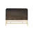 Brown Wood Finish Accent Storage - Solid Frame, 2 Shelf Interior Stunning Gold Metal Base, Shelves