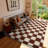 Checkered Fluffy Rug 5x7 Ft Washable Shaggy Fluffy Rug for Bedroom Living Room Plaid Runner Rug Fuzzy Shag Carpet Non-Slip for Kids Toddler Room Nursery Playroom-940486048-947190241