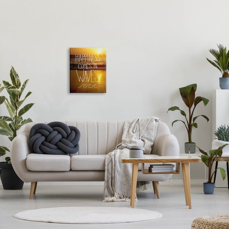 Sunset Beach Motivational Quote Canvas Wall Art