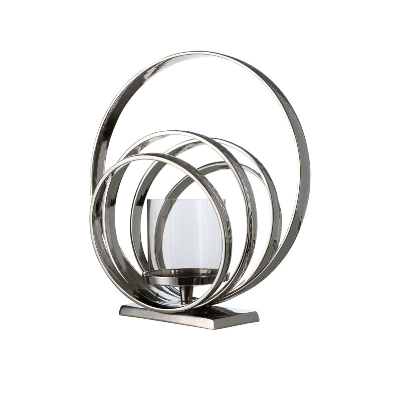 Aluminum Tabletop Hurricane, 34cm H x 32cm W x 22cm D